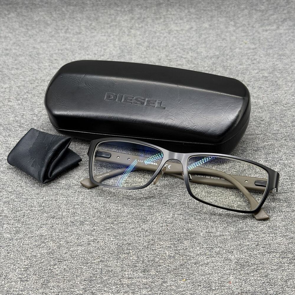 Diesel DL5014-1 Eyeglasses Black Olive Green Rectangular Frames 54-16-140 READ